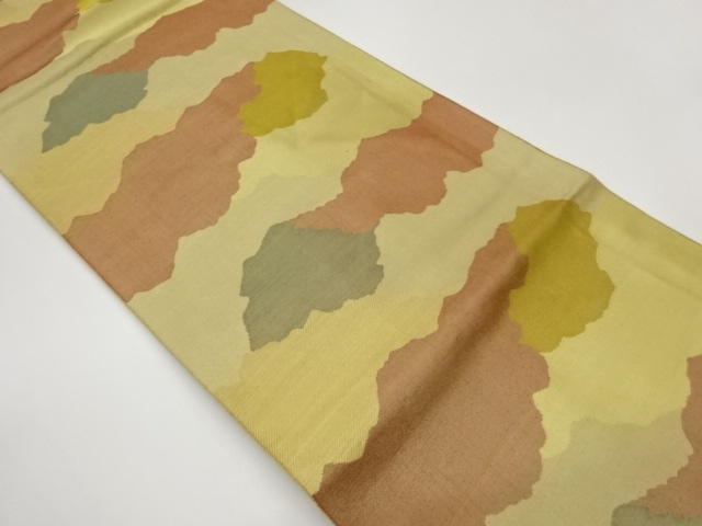 JAPANESE KIMONO / NAGOYA OBI / SILK / WOVEN ABSTRACT MICHINAGADORI
